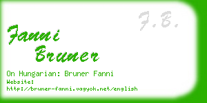 fanni bruner business card